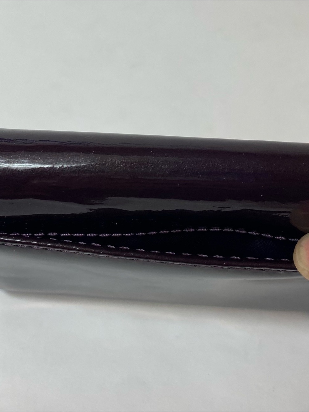 COACH Patent Leather Coin Purse Wallet - Plum Purple Eggplant Card Holder - Picture 9 of 9
